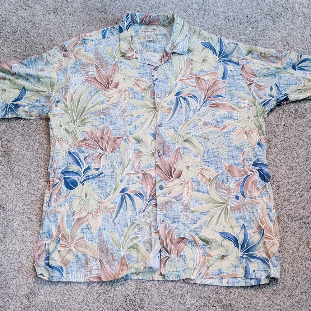 Kona Kai Trading Co Mens Hawaiian Shirt Aloha Luau Floral Print Size XL